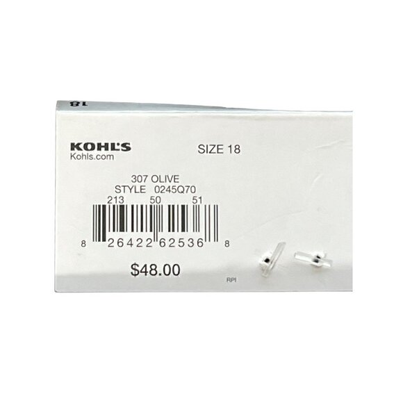 Women's Nine West Side-Zip Skinny High Rise Trouser Olive Green 18 - Picture 6 of 9